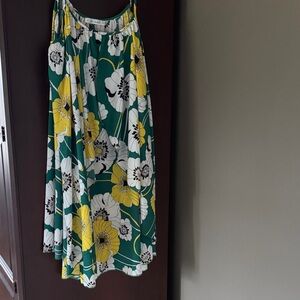 Floral Green and Yellow Women's Dress